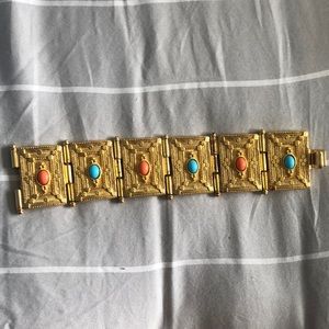 Ben Amun Coral and Turquoise link Bracelet